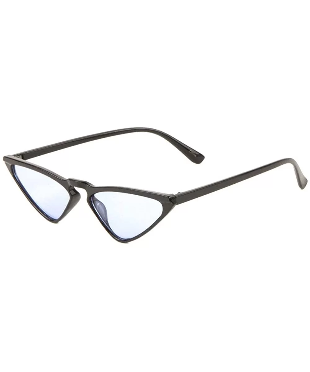 Retro Wide Triangular Cat Eye Sunglasses - Blue Black - CH1987GYU8T $12.65 Cat Eye