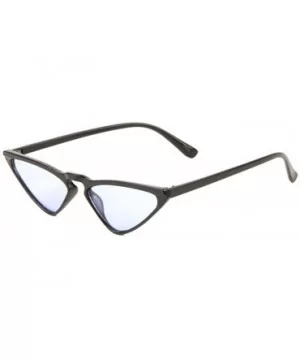 Retro Wide Triangular Cat Eye Sunglasses - Blue Black - CH1987GYU8T $12.65 Cat Eye