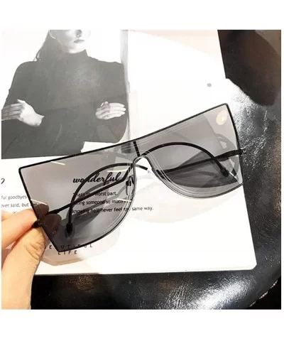 Women's Unique Oversize Square Sunglasses Alloy Frame One Piece Sun Glasses For Female Cat Eye Shades UV400 - C11903C6D0D $9....