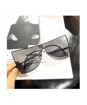 Women's Unique Oversize Square Sunglasses Alloy Frame One Piece Sun Glasses For Female Cat Eye Shades UV400 - C11903C6D0D $9....