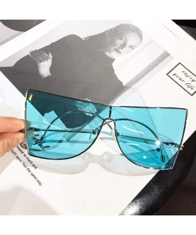 Women's Unique Oversize Square Sunglasses Alloy Frame One Piece Sun Glasses For Female Cat Eye Shades UV400 - C11903C6D0D $9....