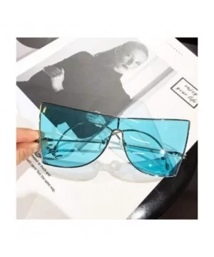 Women's Unique Oversize Square Sunglasses Alloy Frame One Piece Sun Glasses For Female Cat Eye Shades UV400 - C11903C6D0D $9....