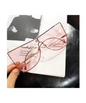 Women's Unique Oversize Square Sunglasses Alloy Frame One Piece Sun Glasses For Female Cat Eye Shades UV400 - C11903C6D0D $9....