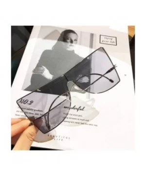 Women's Unique Oversize Square Sunglasses Alloy Frame One Piece Sun Glasses For Female Cat Eye Shades UV400 - C11903C6D0D $9....