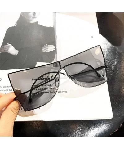 Women's Unique Oversize Square Sunglasses Alloy Frame One Piece Sun Glasses For Female Cat Eye Shades UV400 - C11903C6D0D $9....