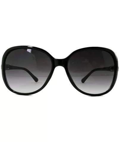 Vintage Thick Oversized Plastic Frame Womens Sunglasses UV 400 - Black W Flower - CQ18ROI256M $7.26 Oversized