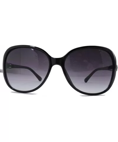 Vintage Thick Oversized Plastic Frame Womens Sunglasses UV 400 - Black W Flower - CQ18ROI256M $7.26 Oversized