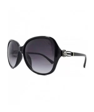 Vintage Thick Oversized Plastic Frame Womens Sunglasses UV 400 - Black W Flower - CQ18ROI256M $7.26 Oversized