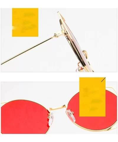 Sunglasses for Women Cat Eye Mirrored Flat Lenses Metal Frame Sunglasses - Red - CJ18TI8H7OE $6.84 Sport