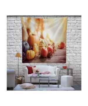 Thanksgiving-Wall Hanging Tapestry Fall Or Autumn Greeting Background with Pumpkin UK for Decor 39.3X39.3Inch - CN1992K7S0O $...