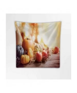 Thanksgiving-Wall Hanging Tapestry Fall Or Autumn Greeting Background with Pumpkin UK for Decor 39.3X39.3Inch - CN1992K7S0O $...