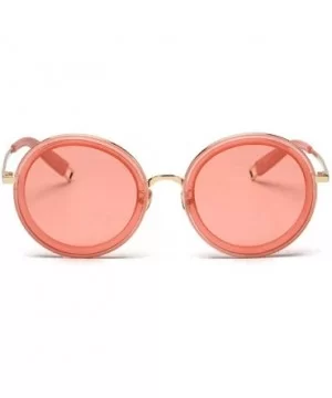 Joker Round Gold Frame Sunglasses Retro Personality Joker Round Sunglasses Women - Figure 3 - CO18X74TQRY $17.55 Rimless