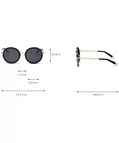 Joker Round Gold Frame Sunglasses Retro Personality Joker Round Sunglasses Women - Figure 3 - CO18X74TQRY $17.55 Rimless