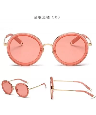 Joker Round Gold Frame Sunglasses Retro Personality Joker Round Sunglasses Women - Figure 3 - CO18X74TQRY $17.55 Rimless