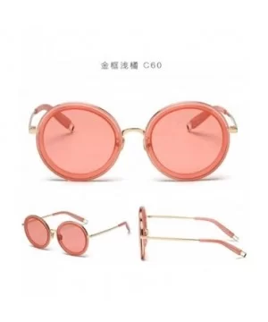 Joker Round Gold Frame Sunglasses Retro Personality Joker Round Sunglasses Women - Figure 3 - CO18X74TQRY $17.55 Rimless