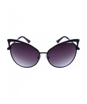 Fashion Oversized Metal Cat Eye Sunglasses Color Mirror & Gradient Lens for Women - CC12NQYELXM $8.32 Oversized