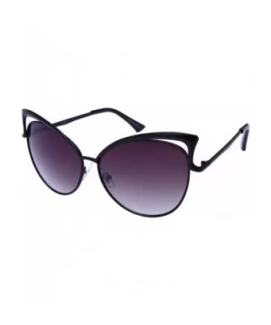 Fashion Oversized Metal Cat Eye Sunglasses Color Mirror & Gradient Lens for Women - CC12NQYELXM $8.32 Oversized