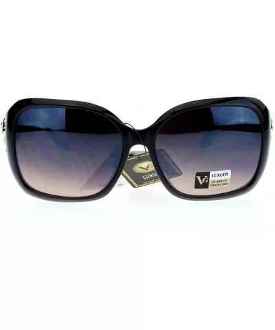 Womens Oversized Square Frame Sunglasses With Rhinestone Rose Design - Black Gold - CN127364OEX $6.08 Square