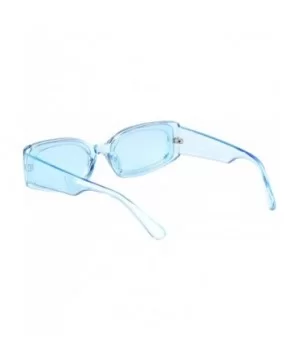 Creative Rectangle Sunglasses Women Fashion Thick Frame UV400 Protection B2462 - Blue Clear - CJ18LWW4STI $7.39 Square