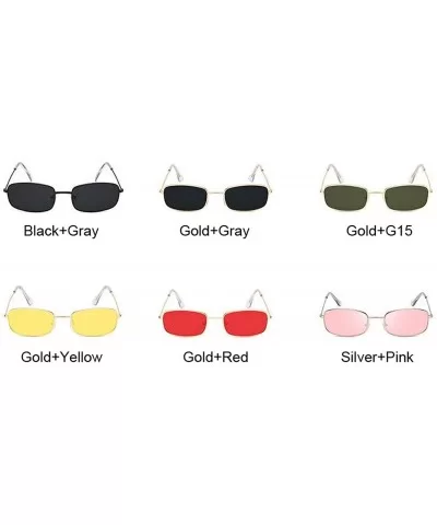 Rectangle Sunglasses Men Women Sun Glasses Fashion Summer Gafas Feminino Oculos De Sol - Goldgray - CK197A2I5U0 $28.22 Square