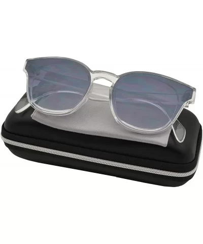 Classic Horn Rimmed Flat Lens Keyhole Sunglasses for Women - Clear + Smoke - CE18I62OUM7 $7.36 Wayfarer