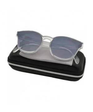 Classic Horn Rimmed Flat Lens Keyhole Sunglasses for Women - Clear + Smoke - CE18I62OUM7 $7.36 Wayfarer