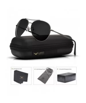 Aviator Sunglasses Polarized for Men Women LUENX-UV400 Protection with Case - Grey/Smaller Size - CO18U6EIZO2 $10.74 Aviator