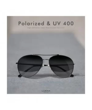 Aviator Sunglasses Polarized for Men Women LUENX-UV400 Protection with Case - Grey/Smaller Size - CO18U6EIZO2 $10.74 Aviator