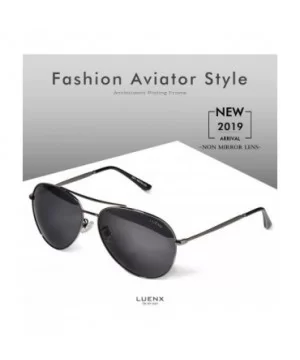 Aviator Sunglasses Polarized for Men Women LUENX-UV400 Protection with Case - Grey/Smaller Size - CO18U6EIZO2 $10.74 Aviator