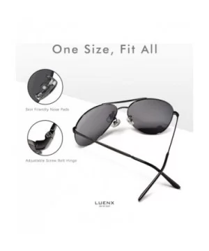 Aviator Sunglasses Polarized for Men Women LUENX-UV400 Protection with Case - Grey/Smaller Size - CO18U6EIZO2 $10.74 Aviator