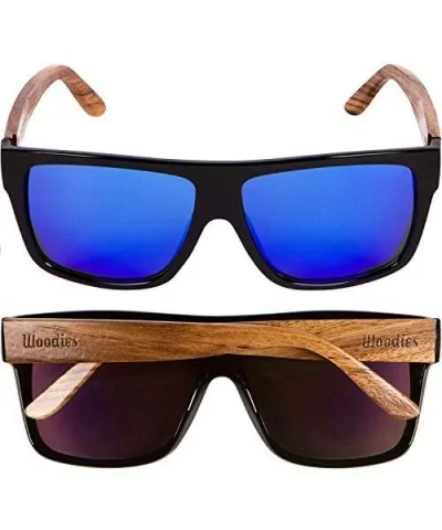 Zebra Wood Aviator Wrap Sunglasses with Polarized Lenses - CQ180ZISZCE $27.35 Wrap