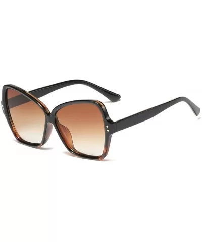 Vintage Retro Extra Large Cateye Sunglasses for Women Oversized Butterfly Frame - Tortoise Brown - C318TQLXKUR $13.54 Oversized