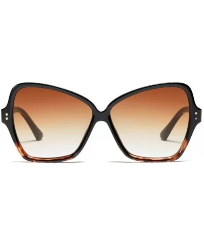 Vintage Retro Extra Large Cateye Sunglasses for Women Oversized Butterfly Frame - Tortoise Brown - C318TQLXKUR $13.54 Oversized