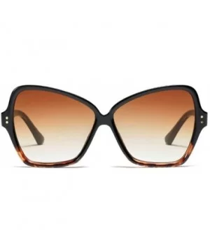 Vintage Retro Extra Large Cateye Sunglasses for Women Oversized Butterfly Frame - Tortoise Brown - C318TQLXKUR $13.54 Oversized