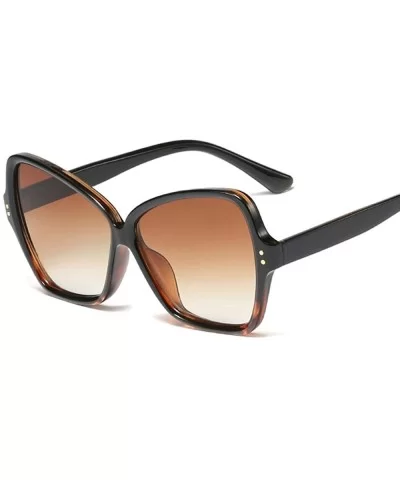 Vintage Retro Extra Large Cateye Sunglasses for Women Oversized Butterfly Frame - Tortoise Brown - C318TQLXKUR $13.54 Oversized