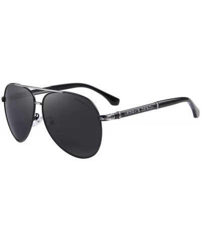 Design Men Sunglasses HD Polarized Luxury Shades UV400 S8728 - Black - CK12IW30MOH $13.93 Aviator