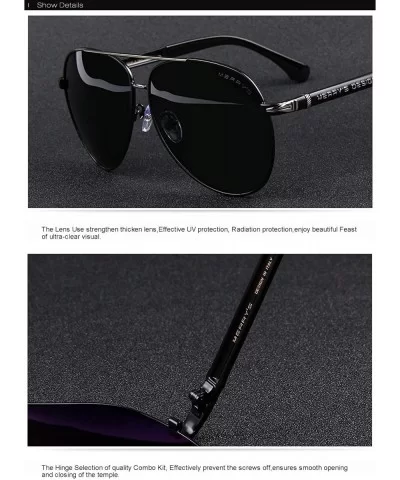 Design Men Sunglasses HD Polarized Luxury Shades UV400 S8728 - Black - CK12IW30MOH $13.93 Aviator