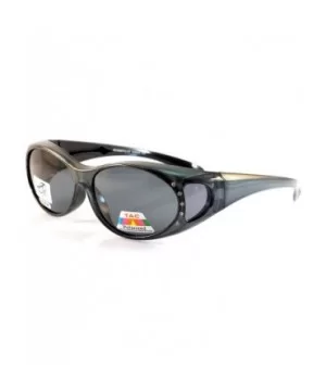 Rhinestone Oval Polarized OTG Sunglasses with Side View P011 - Black - CW1802MYTSO $11.03 Round