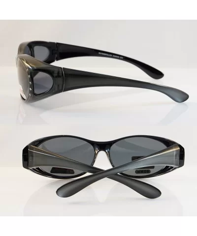 Rhinestone Oval Polarized OTG Sunglasses with Side View P011 - Black - CW1802MYTSO $11.03 Round