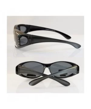 Rhinestone Oval Polarized OTG Sunglasses with Side View P011 - Black - CW1802MYTSO $11.03 Round