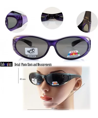 Rhinestone Oval Polarized OTG Sunglasses with Side View P011 - Black - CW1802MYTSO $11.03 Round