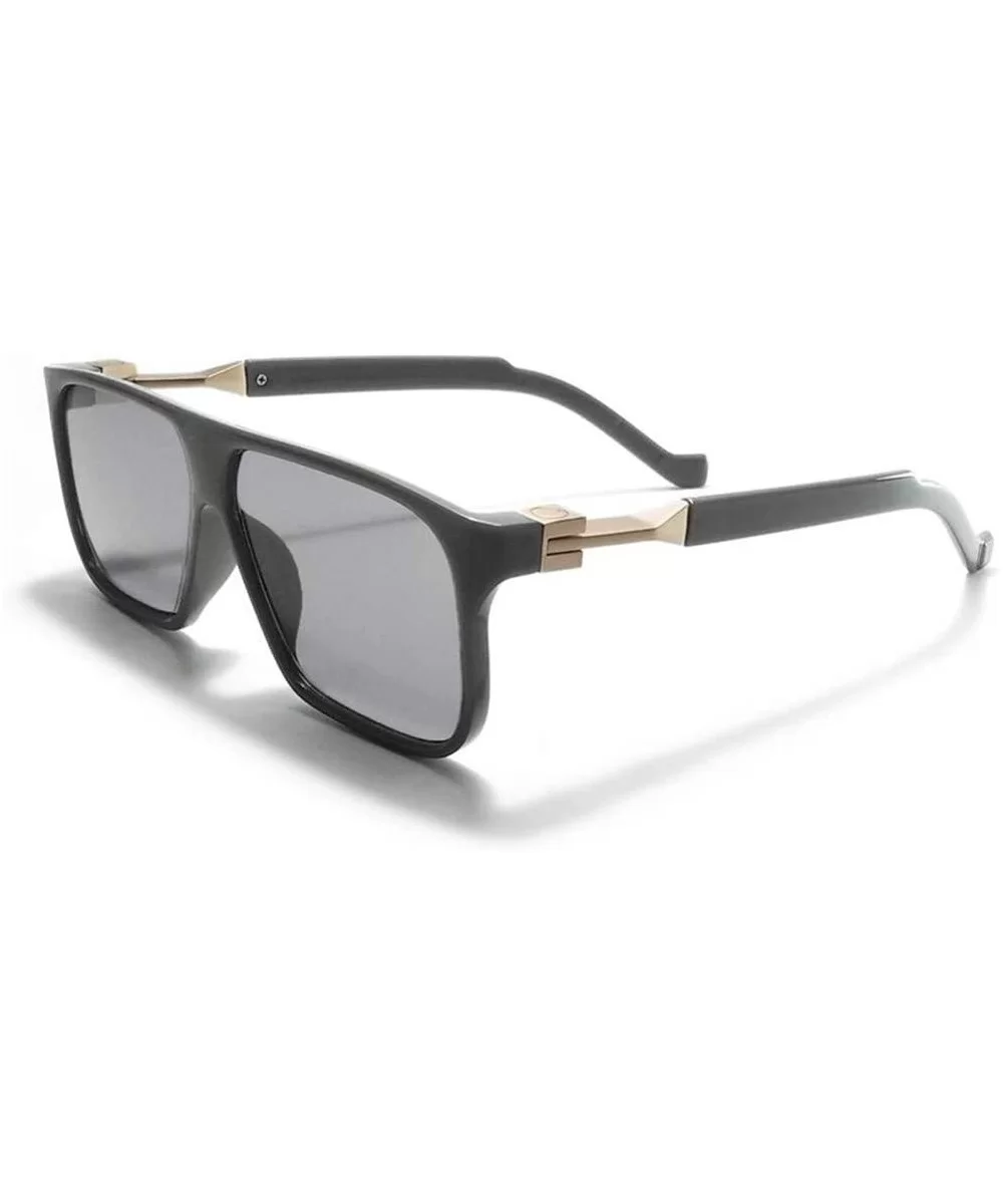 Sunglasses for Mens Rectangle Sunglasses Men Retro Vintage Glasses Black - Gray - CL194OI8AEK $14.85 Goggle