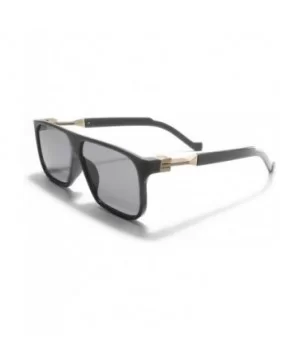 Sunglasses for Mens Rectangle Sunglasses Men Retro Vintage Glasses Black - Gray - CL194OI8AEK $14.85 Goggle