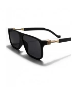 Sunglasses for Mens Rectangle Sunglasses Men Retro Vintage Glasses Black - Gray - CL194OI8AEK $14.85 Goggle