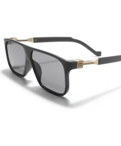 Sunglasses for Mens Rectangle Sunglasses Men Retro Vintage Glasses Black - Gray - CL194OI8AEK $14.85 Goggle