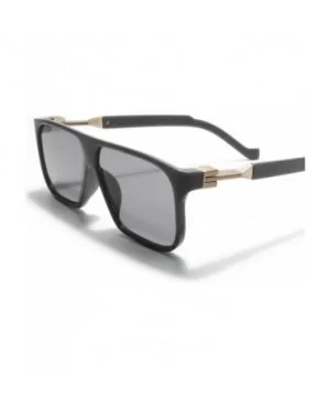 Sunglasses for Mens Rectangle Sunglasses Men Retro Vintage Glasses Black - Gray - CL194OI8AEK $14.85 Goggle