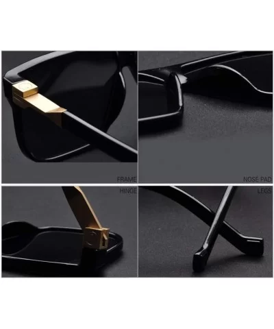 Sunglasses for Mens Rectangle Sunglasses Men Retro Vintage Glasses Black - Gray - CL194OI8AEK $14.85 Goggle