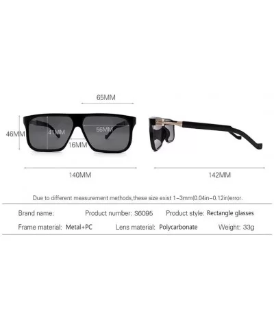 Sunglasses for Mens Rectangle Sunglasses Men Retro Vintage Glasses Black - Gray - CL194OI8AEK $14.85 Goggle