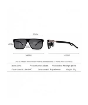 Sunglasses for Mens Rectangle Sunglasses Men Retro Vintage Glasses Black - Gray - CL194OI8AEK $14.85 Goggle