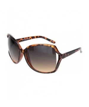 Womens Large Exposed Side Lens Butterfly Plastic Sunglasses - Tortoise Gradient Brown - CN18O29C0W7 $6.89 Butterfly